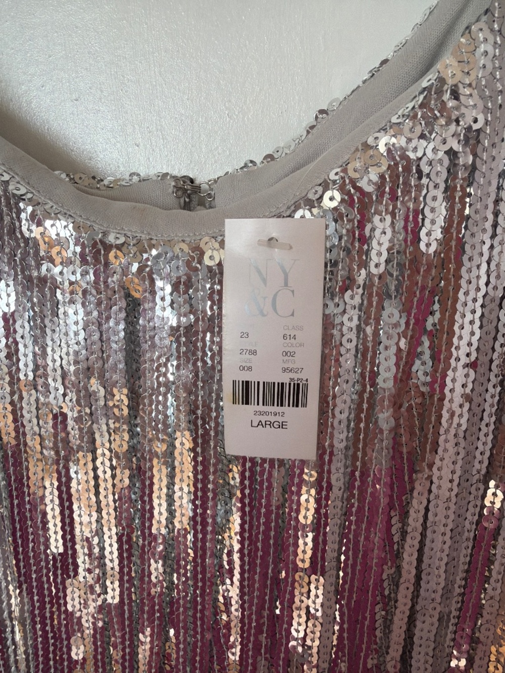 Silver Sequin Fringe  Dress